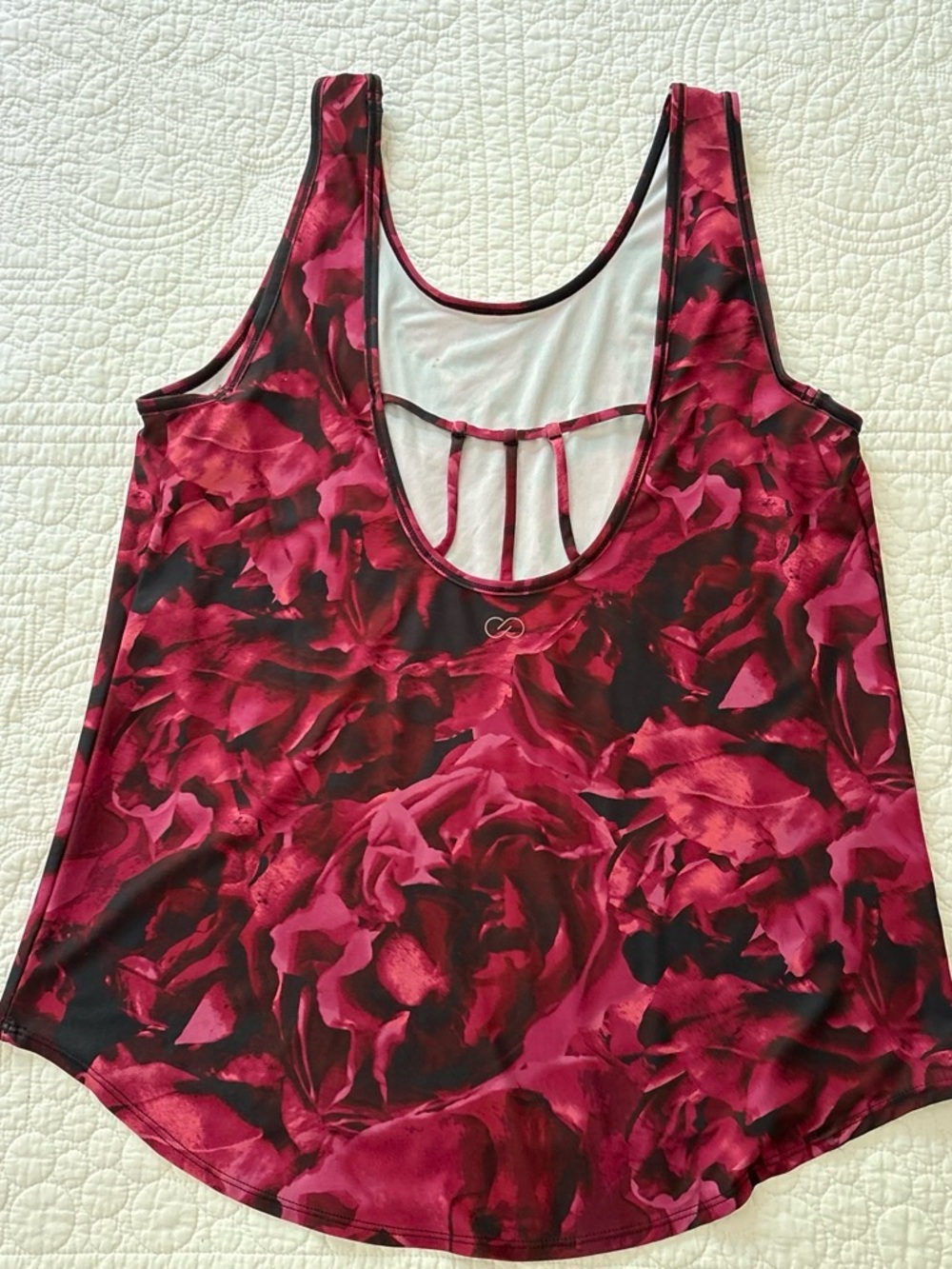 CALIA by Carrie Underwood Pink and Black Floral-Effect Tank Top - Picture 2 of 5